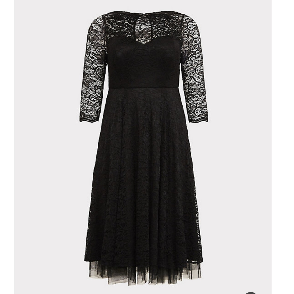 Torrid Beautiful Black Lace Midi Dress